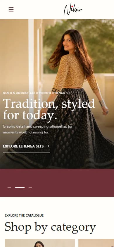 Niikurr women’s fashion concept on mobile